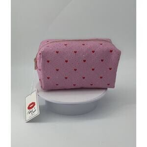 NWT Pink Hearts Boxy Makeup Cosmetic Bag by Blush Crush